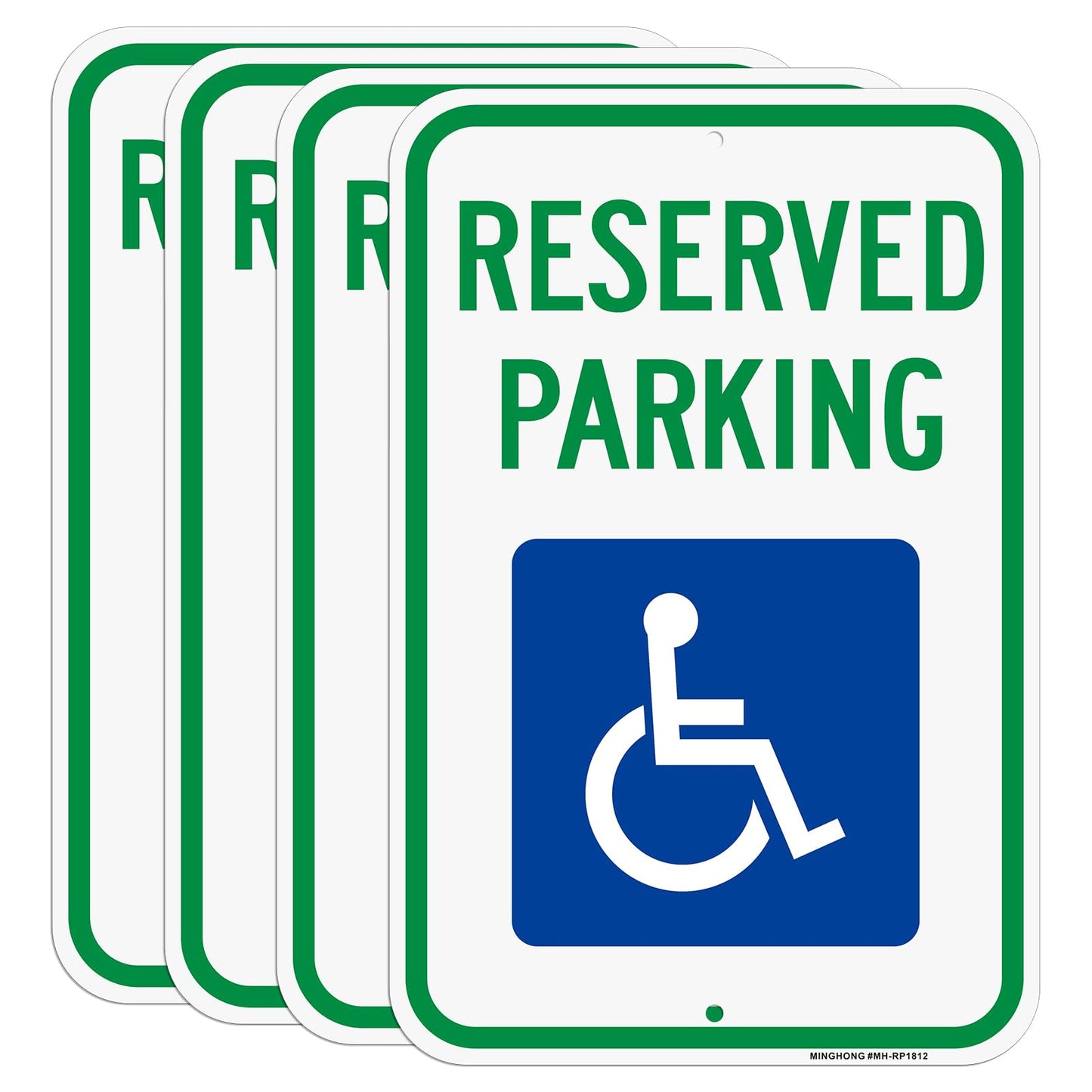 12 x 18-Inch Reflective Handicap Parking Signs, 4-Pack product photo