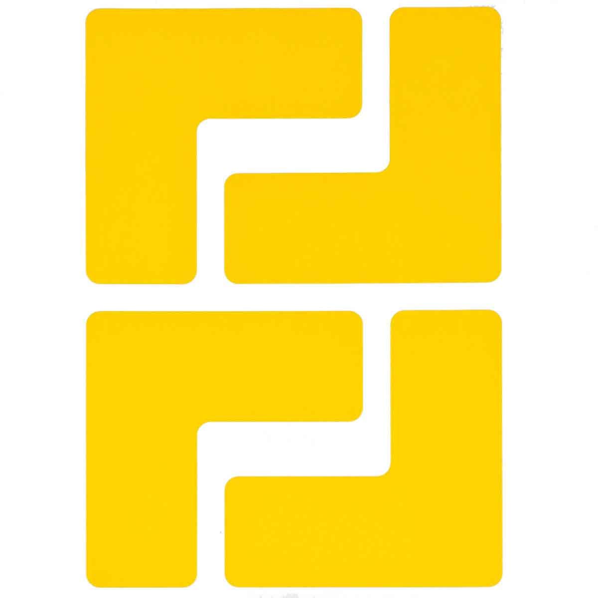 ToughStripe Yellow L-Shaped Floor Markers, 4 x 10 Inches, 20-Pack product photo