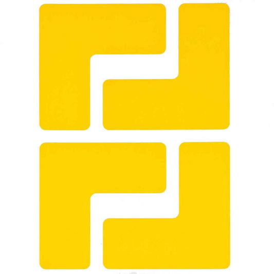 ToughStripe Yellow L-Shaped Floor Markers, 4 x 10 Inches, 20-Pack product photo