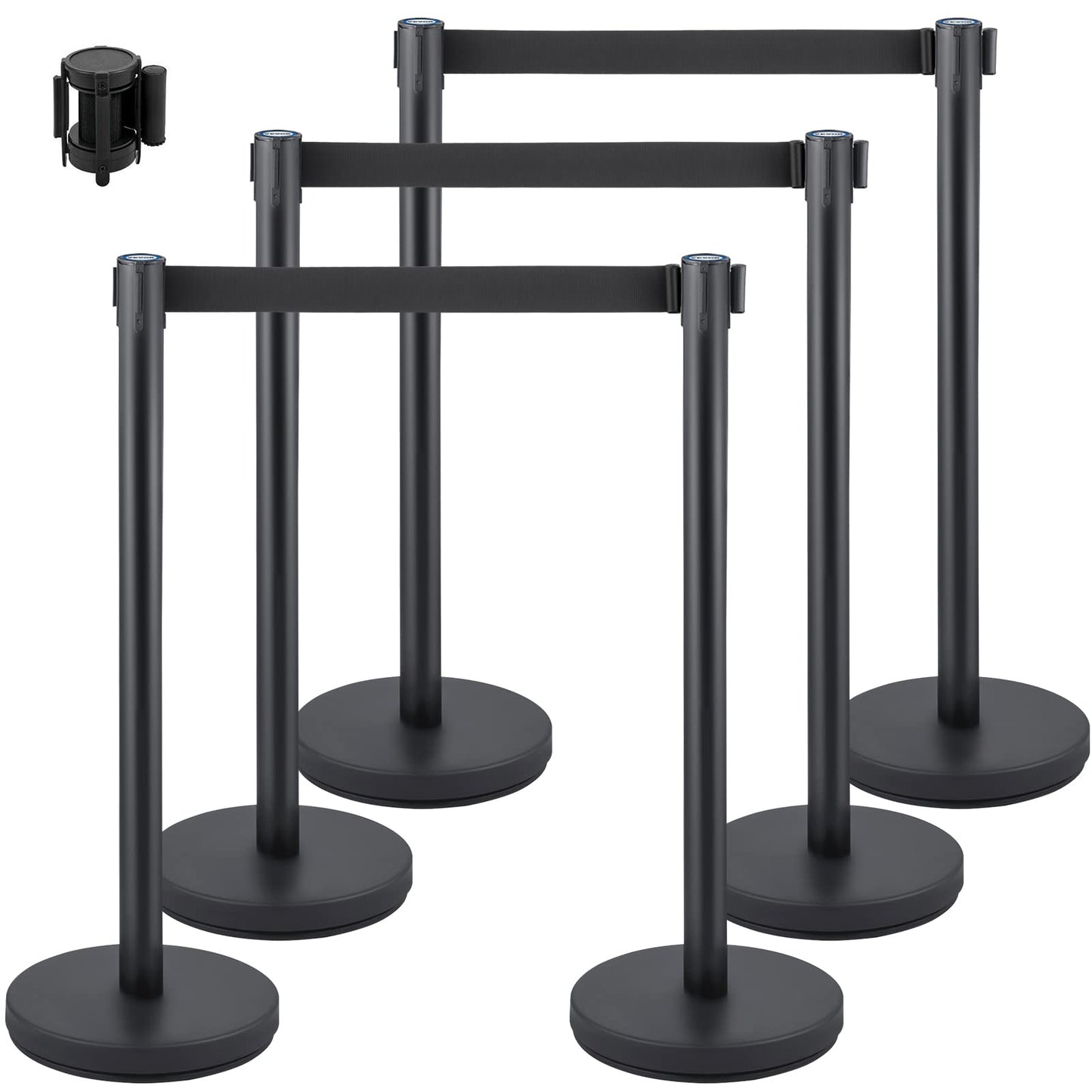 Six-Piece Retractable-Belt Queue Stanchion Set product photo