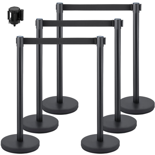 Six-Piece Retractable-Belt Queue Stanchion Set product photo