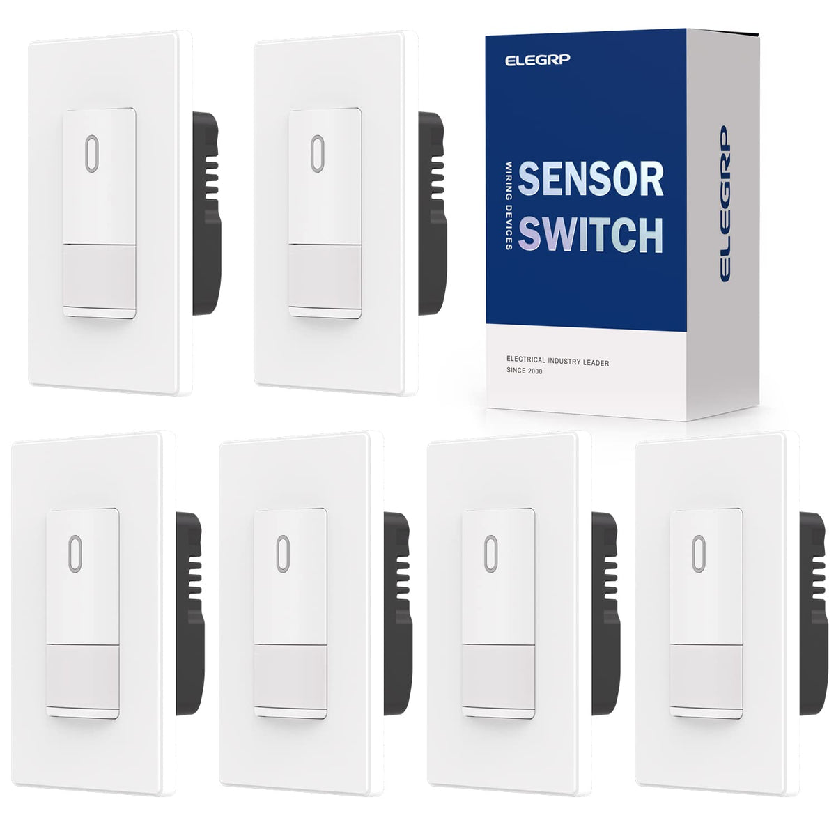 ELEGRP SP17OS Occupancy Motion Sensor Switch, 6-Pack, Matte White